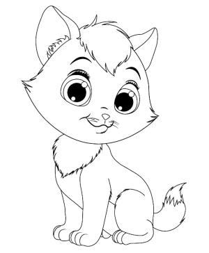 Kedi Yavrusu boyama sayfası,  coloring page, Karikatür Kedi Yavrusu, 