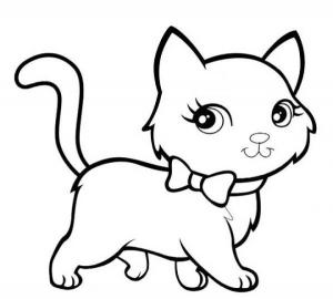 Kedi Yavrusu boyama sayfası,  coloring page, Yavru Kedi Yürüyüş, 