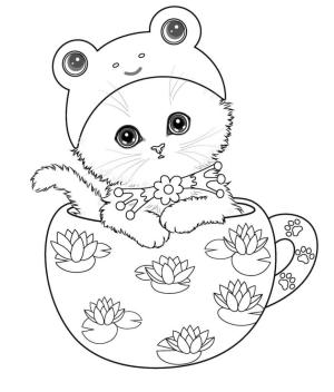 Kedi Yavrusu boyama sayfası,  coloring page, Normal Kedi Yavrusu, 