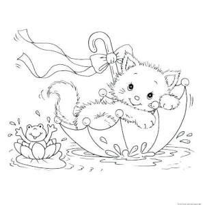 Kedi Yavrusu boyama sayfası,  coloring page, Gerçekçi Kedi Yavrusu, 