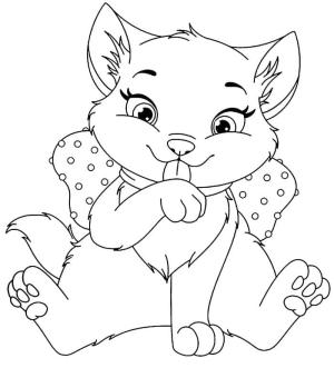 Kedi Yavrusu boyama sayfası,  coloring page, Çocuklar İçin Şirin Yavru Kedi, 