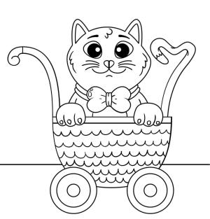 Kedi Yavrusu boyama sayfası,  coloring page, Kedi Yavrusu mutlu, 