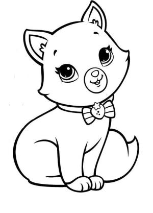 Kedi Yavrusu boyama sayfası,  coloring page, Tatlı Kedi Yavrusu, 