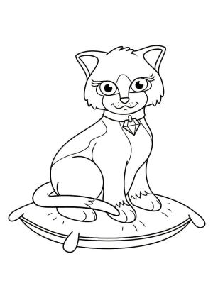 Kedi Yavrusu boyama sayfası,  coloring page, Kedi Yavrusu görüntü yastıkta oturuyorum, 