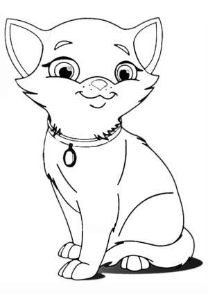 Kedi Yavrusu boyama sayfası,  coloring page, Karikatür Kedi Yazdırılabilir, 