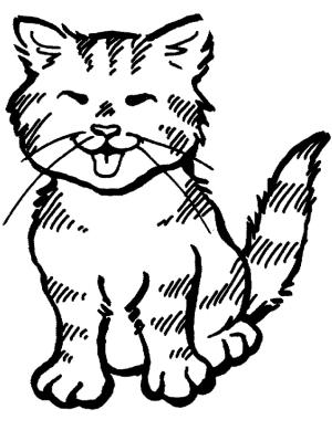 Kedi Yavrusu boyama sayfası,  coloring page, Kitten Meowing, 