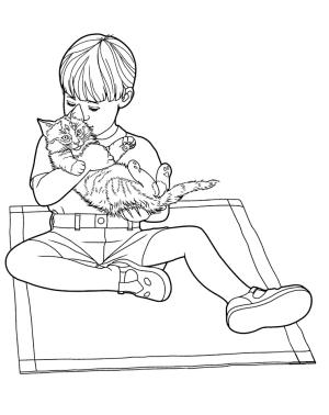 Kedi Yavrusu boyama sayfası,  coloring page, Siberian Kitten, 