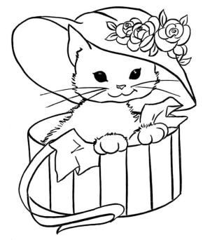 Kedi Yavrusu boyama sayfası,  coloring page, Kızlar için Kediler Yavru Kedi, 