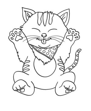 Kedi Yavrusu boyama sayfası,  coloring page, Mutlu Yavru Kedi Yazdırılabilir, 