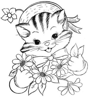 Kedi Yavrusu boyama sayfası,  coloring page, Mutlu Kedi Yavrusu, 