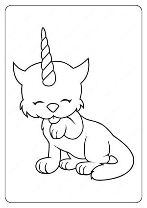 Kedi Yavrusu boyama sayfası,  coloring page, Sevimli Tek Boynuzlu Kedi, 