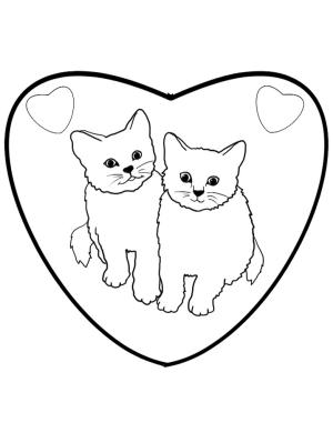 Kedi Yavrusu boyama sayfası,  coloring page, Couple Kitten, 