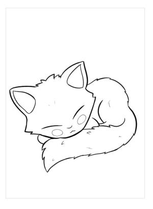 Kedi Yavrusu boyama sayfası,  coloring page, Uykulu Kedi Yavrusu, 