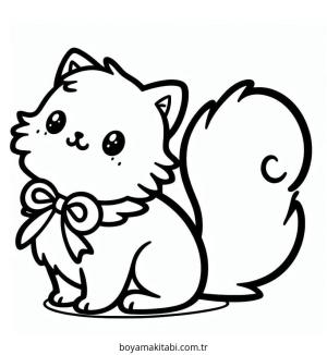 Kedi boyama sayfası – sevimli karakter, sanatsal çalışma