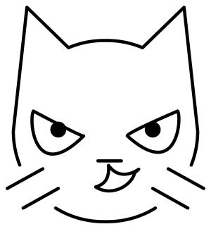 Kedi boyama sayfası, Cat coloring page, , Cats Cat With Wry Smile Emoji