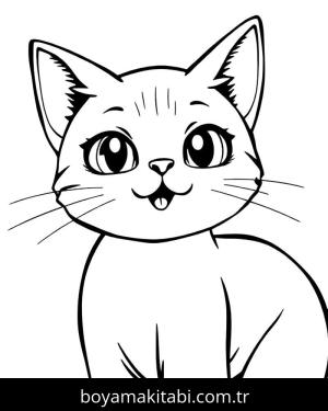 Kedi boyama sayfası, Cat coloring page, , 29)