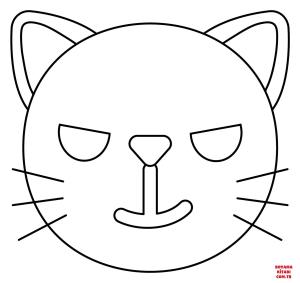 Kedi boyama sayfası, Cat coloring page, , Cats Cat With Wry Smile Emoji