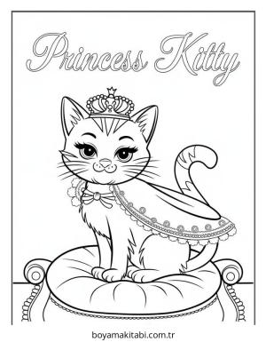 Kedi boyama sayfası – okul öncesi, evde etkinlik