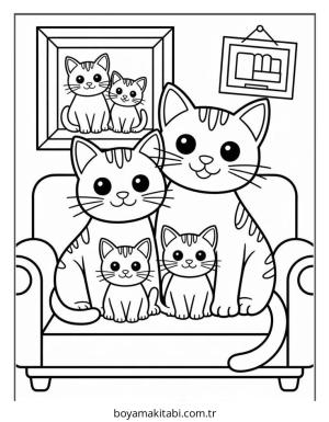 Kedi boyama sayfası – yaratıcılığı geliştirir, keyifli zaman