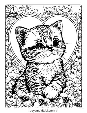 Kedi boyama sayfası – yaratıcılık, eğlenceli etkinlik