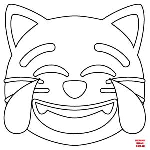 Kedi boyama sayfası, Cat coloring page, , Cats Cat With Tears Of Joy Emoji