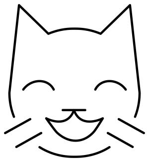 Kedi boyama sayfası, Cat coloring page, , Cats Grinning Cat With Smiling Eyes Emoji