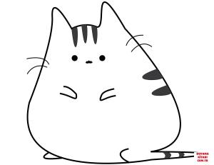 Kedi boyama sayfası, Cat coloring page, , Cats Fat Cat