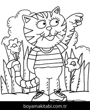 Kedi boyama sayfası – boyama etkinliği, çocuk aktivitesi