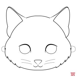 Kedi boyama sayfası, Cat coloring page, , Cats Kitten Mask