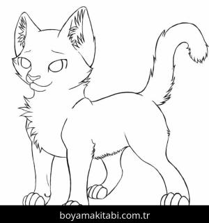 Kedi boyama sayfası – sanatsal çalışma, çocuklar için