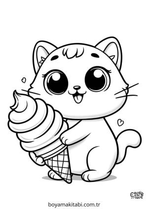 Kedi boyama sayfası – yaratıcılığı geliştirir, keyifli zaman