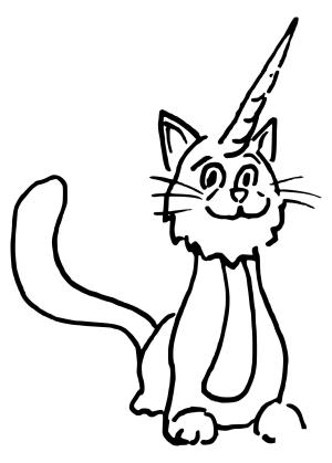 Kedi boyama sayfası, Cat coloring page, , Cats Catnicorn Fixed