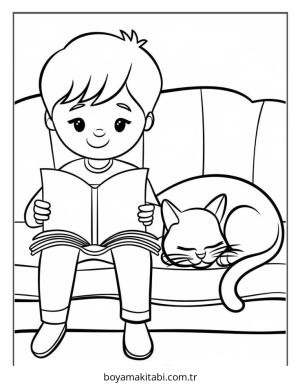 Kedi boyama sayfası – boyama çalışması, yaratıcılığı geliştirir