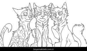 Kedi boyama sayfası – renkli çizimler, okul öncesi