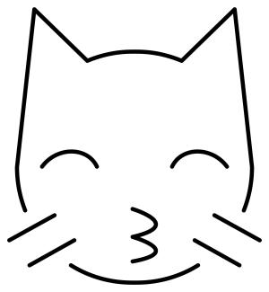 Kedi boyama sayfası, Cat coloring page, , Cats Kissing Cat Emoji