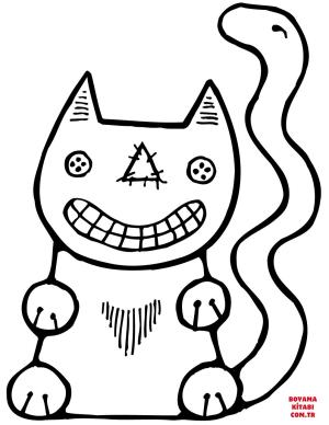 Kedi boyama sayfası, Cat coloring page, , Cats Halloween Cat