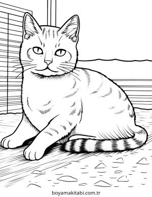 Kedi boyama sayfası – ücretsiz yazdır, boyama etkinliği