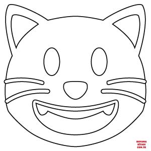 Kedi boyama sayfası, Cat coloring page, , Cats Grinning Cat Emoji