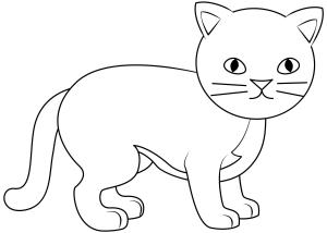 Kedi boyama sayfası, Cat coloring page, , Cats Cat