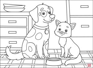 Kedi boyama sayfası, Cat coloring page, , Cats Dog Cat