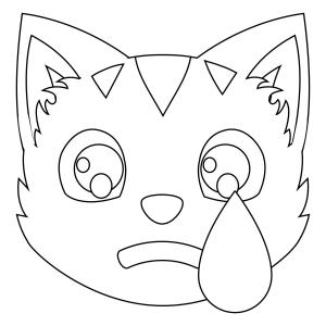 Kedi boyama sayfası, Cat coloring page, , Cats Crying Cat