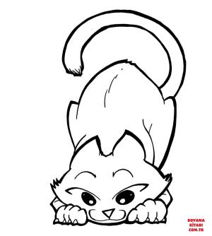 Kedi boyama sayfası, Cat coloring page, , Cats Playful Kitty