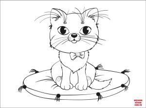 Kedi boyama sayfası, Cat coloring page, , Cats Kitten