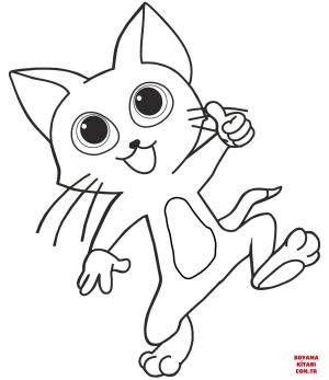 Kedi boyama sayfası, Cat coloring page, , Cats Funny Cat