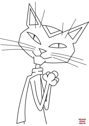 Kedi boyama sayfası, Cat coloring page, , Cats Cartoon Cat