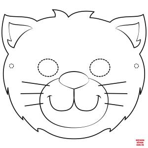 Kedi boyama sayfası, Cat coloring page, , Cats Cat Mask