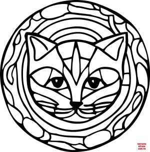 Kedi boyama sayfası, Cat coloring page, , Cats Cat