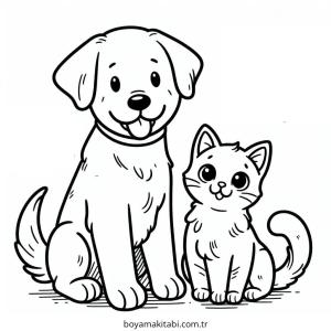 Kedi boyama sayfası – okul öncesi, evde etkinlik