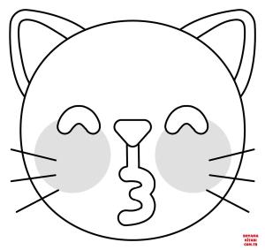 Kedi boyama sayfası, Cat coloring page, , Cats Kissing Cat Emoji