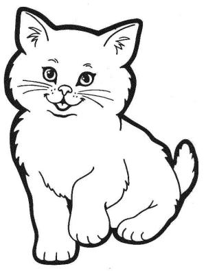 Kedi boyama sayfası, Cat coloring page, Sevimli Küçük Kedi, 